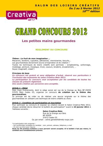 Réglement concours - Metz-Expo