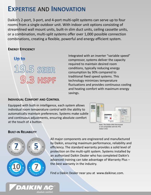 Multi-Split System Tri-Fold Flyer - Daikin AC