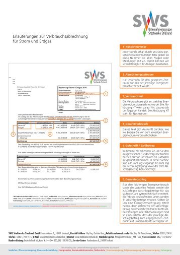 Erläuterungen zur Verbrauchsabrechnung für Strom und Erdgas