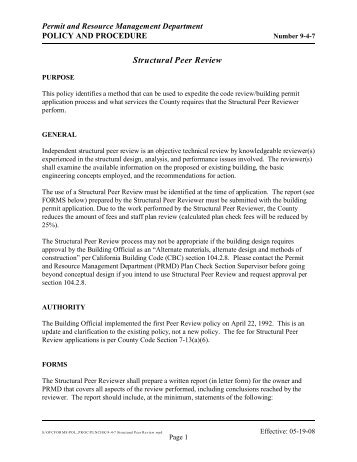 9-4-7 Structural Peer Review - Sonoma County
