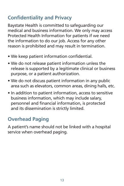 Corporate Compliance Code of Conduct - Baystate Health