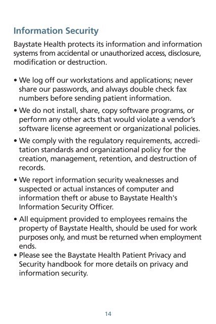 Corporate Compliance Code of Conduct - Baystate Health