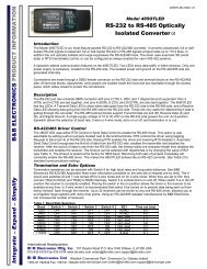 485OTLED - Datasheet - RS-232 to RS-485 Optically ... - Wantronix