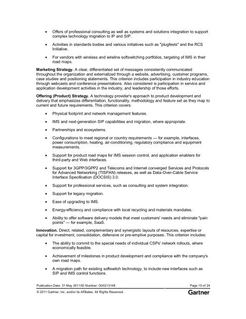 Research Magic Quadrant for Softswitch Architecture - Genband