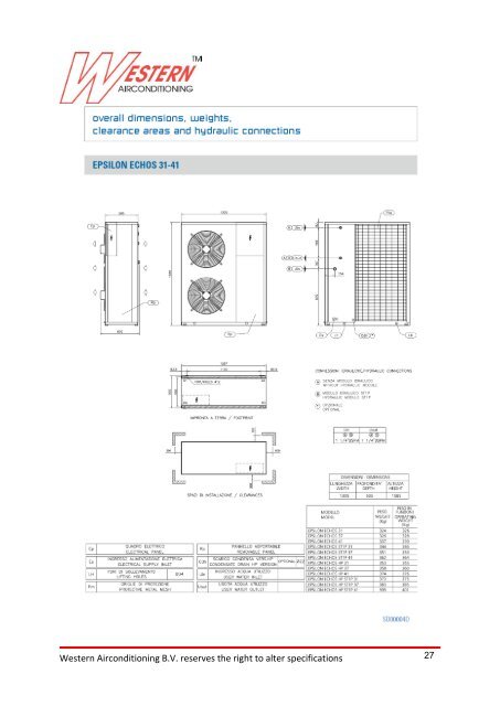 Epsilon Echos air/water chillers and heat pumps - Western ...