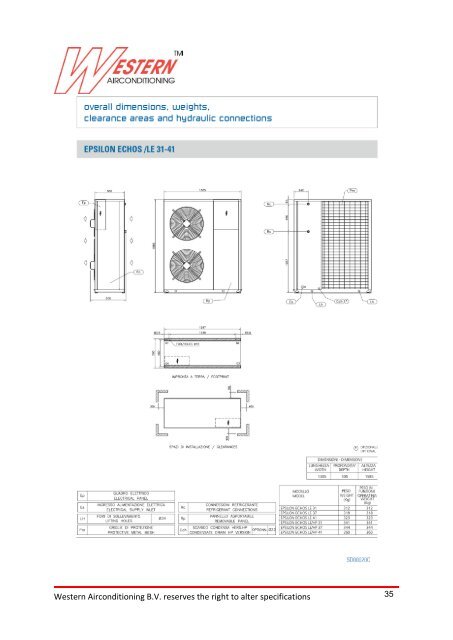 Epsilon Echos air/water chillers and heat pumps - Western ...