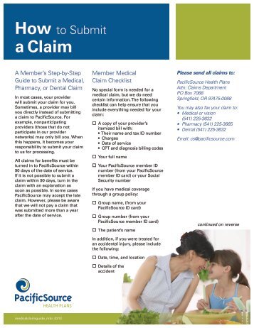 How to Submit a Claim - PacificSource