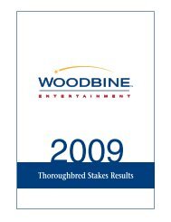 2009 Thbd Stakes Results DRAFT - Woodbine