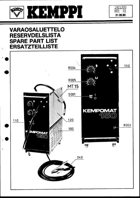 varaosaluettelo reservdelslista spare part list ersatzteilliste