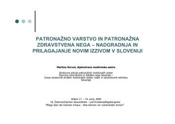 PATRONAÅ½NO VARSTVO IN PATRONAÅ½NA ZDRAVSTVENA NEGA