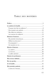 Consulter la table des matières - Editions Quintessence