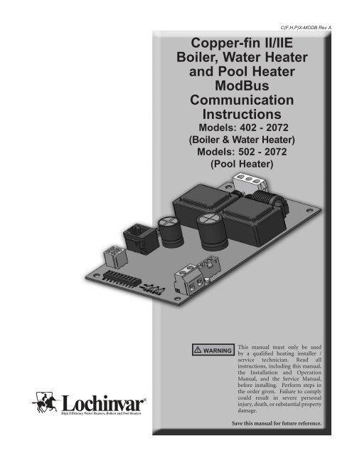 Modbus Copper Copper-fin II ModBus Manual - Lochinvar