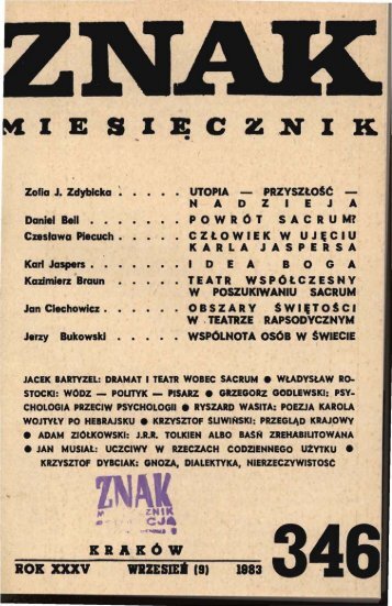 Nr 346, wrzesieÅ 1983 - Znak