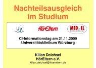 Nachteilsausgleich im Studium - HÃ¶rEltern eV