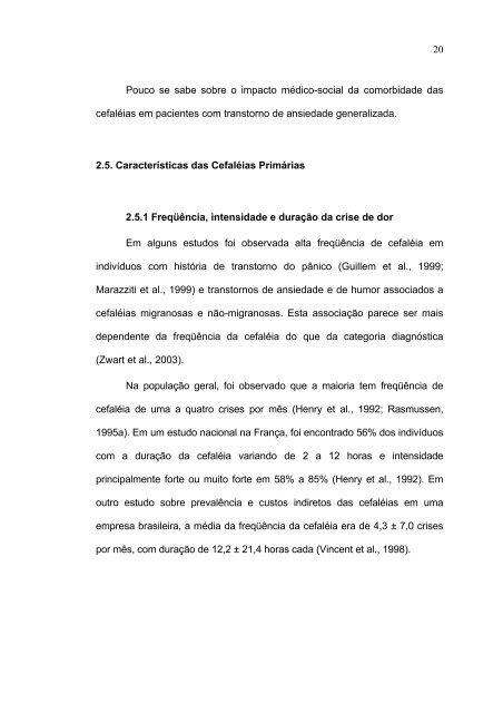 Comorbidade entre cefalÃ©ias primÃ¡rias e transtorno de ansiedade ...