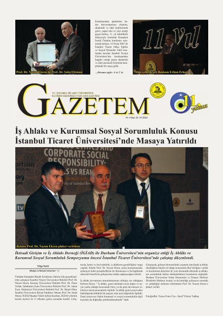 Gazetem SayÄ±-21 - Ä°stanbul Ticaret Ãniversitesi