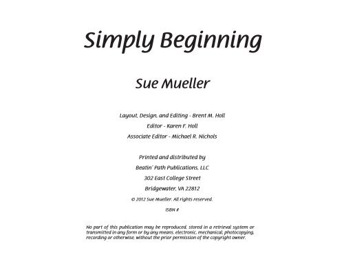 Simply Beginning Sue Mueller - Beatin' Path Publications, LLC