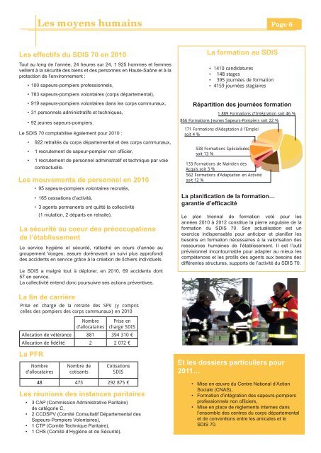 rapport d'activitÃ© 2010.indd - Service DÃ©partemental d'Incendie et de ...