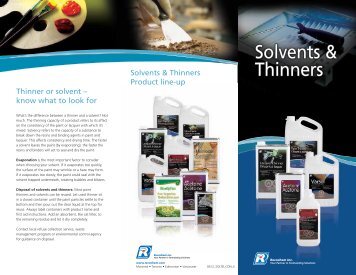 Solvents and Thinners Brochure - Recochem Inc.
