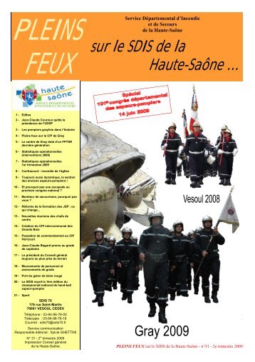 pleins feux nÂ°31, 2e trim 2009 - Service DÃ©partemental d'Incendie et ...