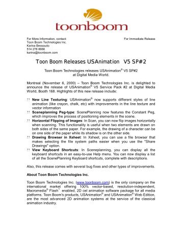 Toon Boom Releases USAnimation V5 SP#2 - Toon Boom Animation