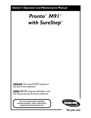 Pronto M91 Owner's Manual - Phc-online.com