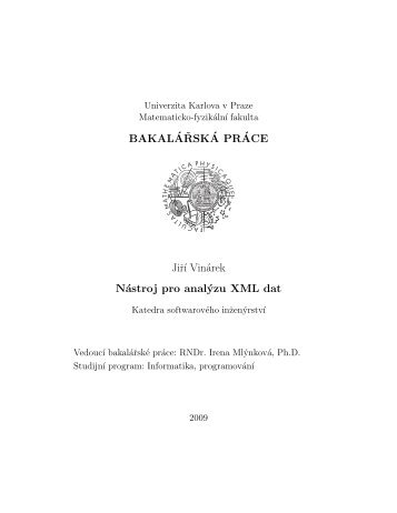 BAKALÂ´AËRSKÂ´A PRÂ´ACE JirÂ´Ä± VinÃ¡rek NÃ¡stroj pro analÃ½zu ... - KSI