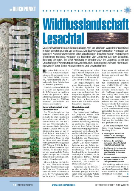 Die Mitgliederzeitung der Sektion Obergailtal-Lesachtal