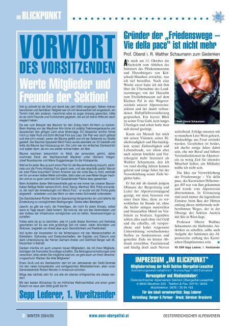 Die Mitgliederzeitung der Sektion Obergailtal-Lesachtal