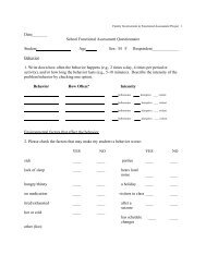 Teacher Functional Assessment Questionnaire - Family Involvement ...