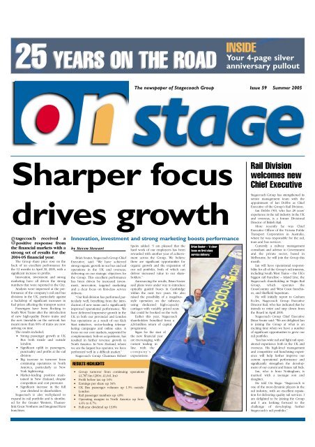 Sharper focus drives growth - Stagecoach Group