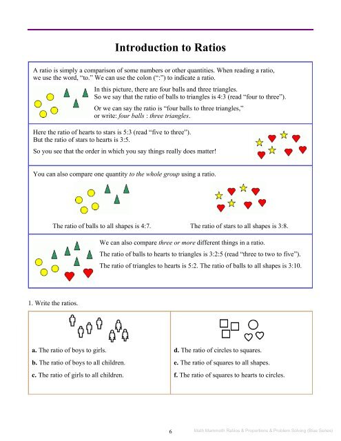 Math Mammoth Ratios &Amp; Proportions &Amp; Problem Solving