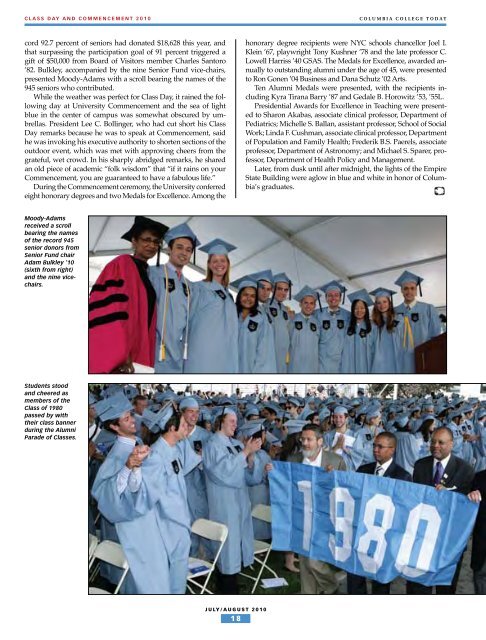 Congratulations, Class of 2010! - Columbia College - Columbia ...