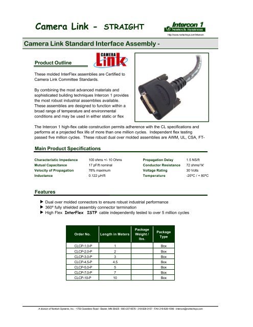 Camera Link Standard Interface Assembly - Site ftp Elvitec