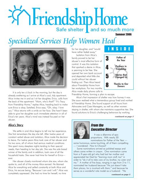 Specialized Services Help Women Heal - Friendship Home