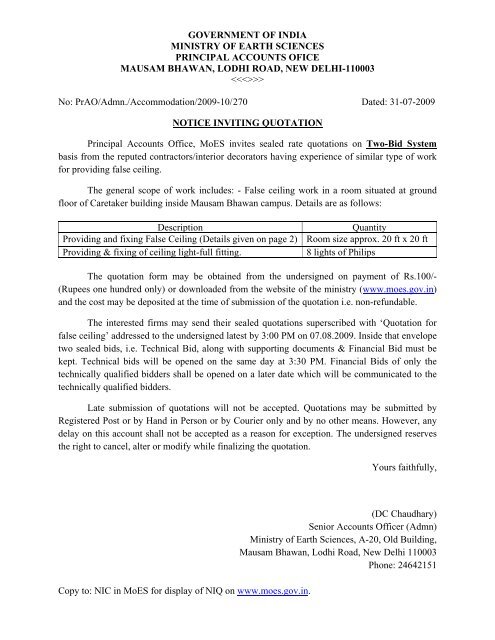 Government Of India Ministry Of Earth Sciences