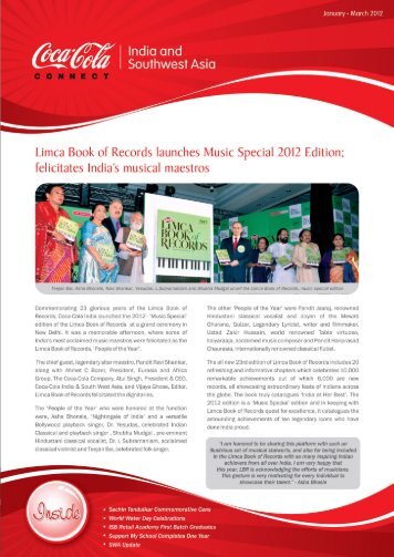 Jan-March, 2012 Limca Book Of Records ... - Coca-Cola India