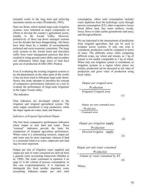 Analysis of irrigation systems using comparative performance ...