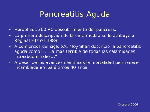 Pancreatitis Aguda - Hospital de ClÃ­nicas