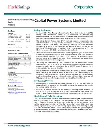 Capital Power Systems Limited - India Ratings