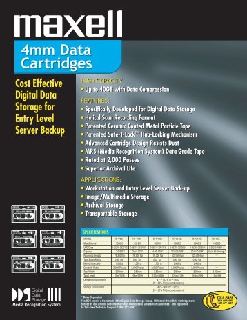 4 mm Data Cartridges - Maxell Canada