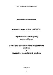 Informace o studiu 2010/2011 - Fakulta elektrotechnickÃ¡