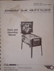 Bally Midway Spy Hunter Parts & Operating Manual