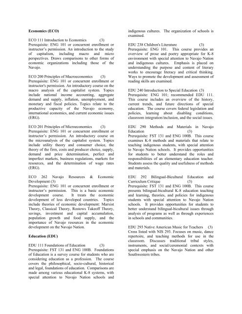 Diné College Course Catalog 2008-2009 (pdf)