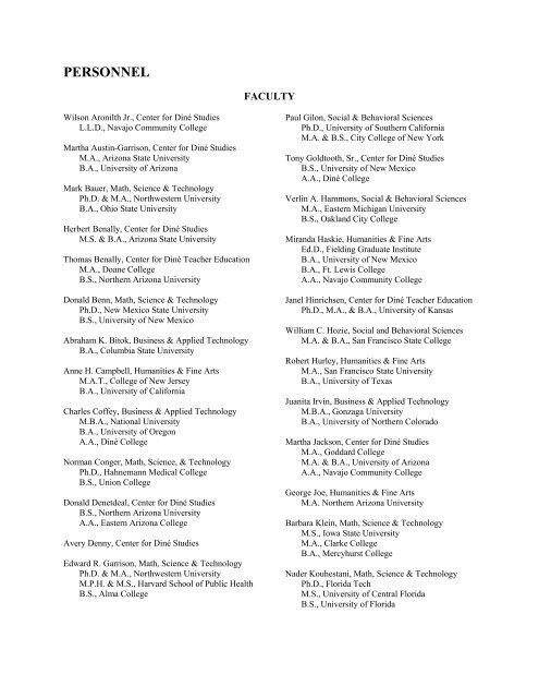 Diné College Course Catalog 2008-2009 (pdf)