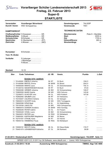 STARTLISTE Vorarlberger SchÃ¼ler Landesmeisterschaft 2013 ...