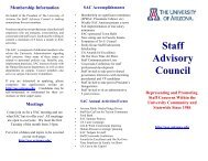 Check out our membership brochure - online - University of Arizona