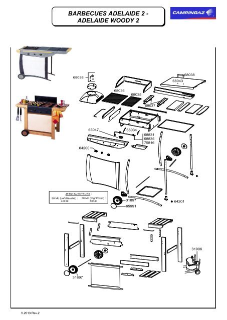 74822 ÉLECTRODE RONDE RACCORDEMENT POUR BARBECUE ADELAIDE 3 4 CAMPINGAZ