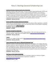 Ross S. Sterling General Scholarship List - Goose Creek ...