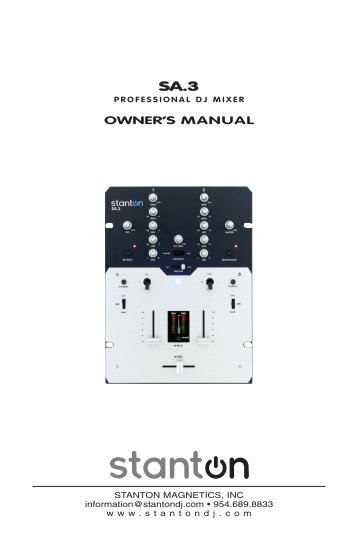 OWNER'S MANUAL - Stanton